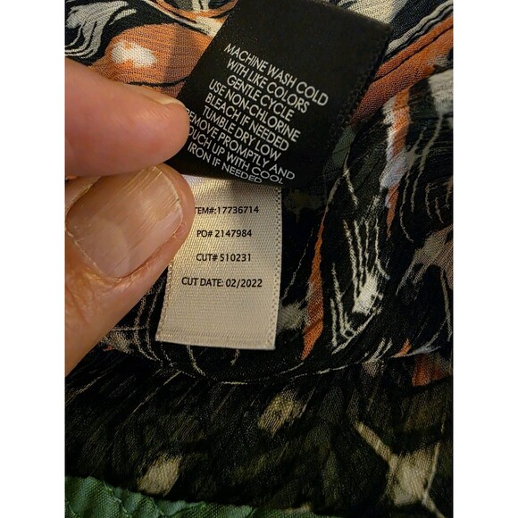 Torrid Women's Size 1/2 Chiffon Clip Dot Cocoon Kimono Palm Tree Semi Sheer Boho - Picture 7 of 9